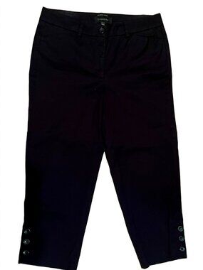 Talbots Cotton Capri Pants "Perfect Skimmer" w/ Button Cuffs | Size 2